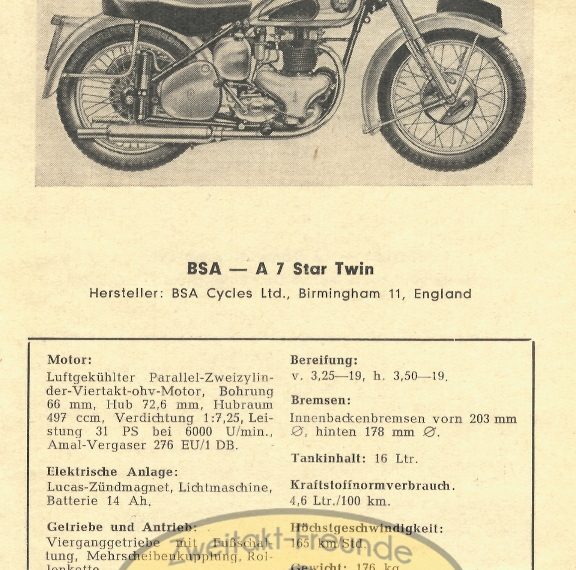 BSA A 7 Star Twin