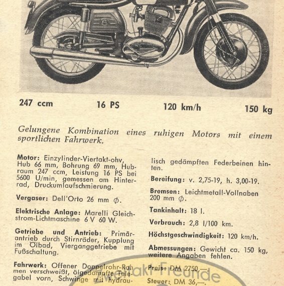 MV Agusta 250 cc Raid Extra