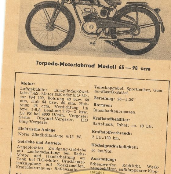 Torpedo Motorfahrrad Modell 63