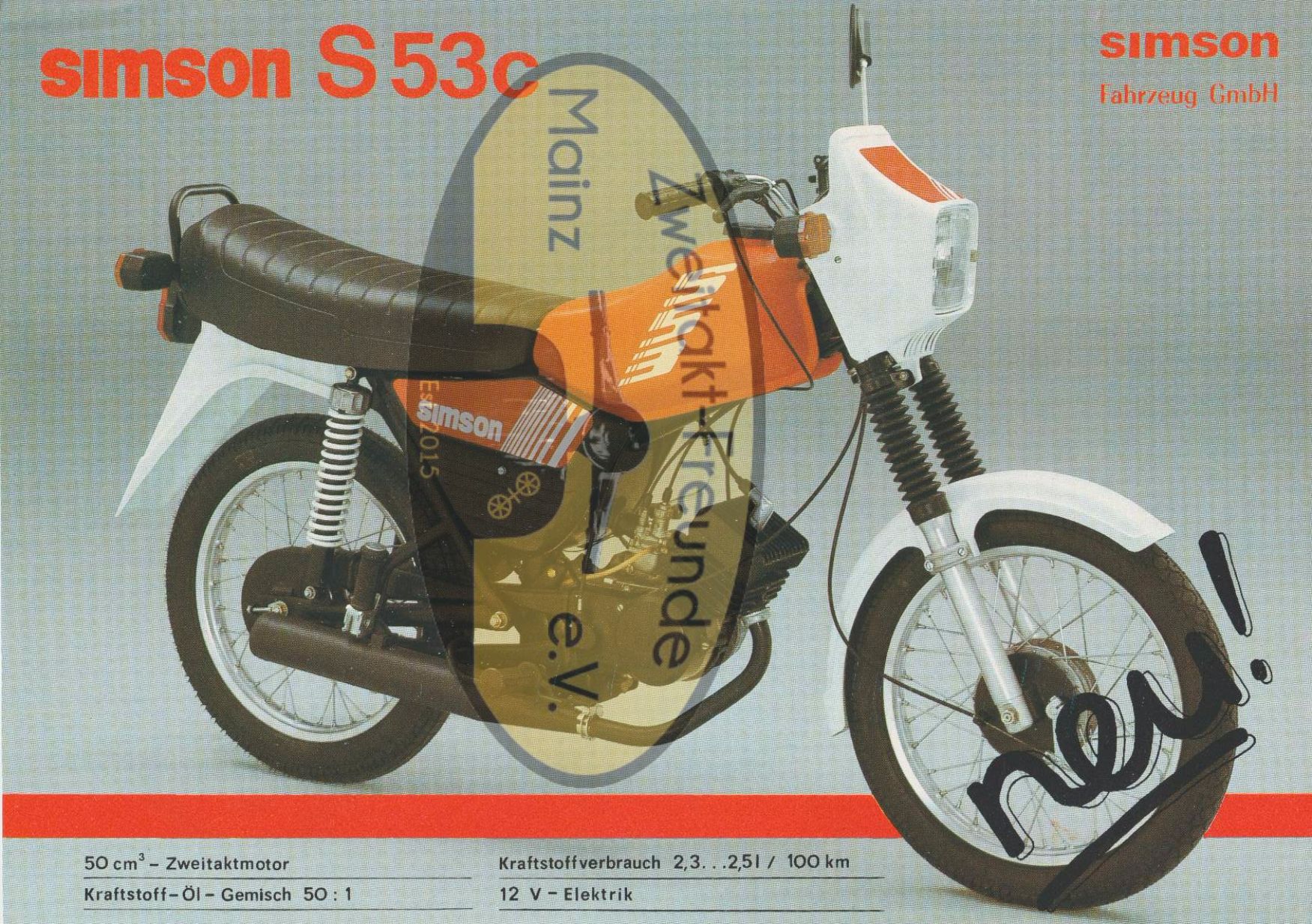 Simson S53 E Technisches Datenblatt, Prospekte und mehr